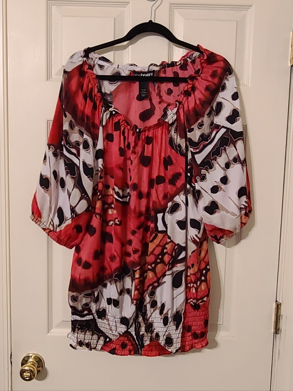 Lane Bryant Printed Peasant Blouse - 2x